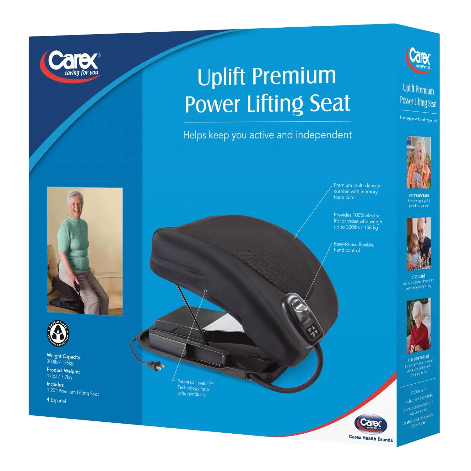 Carex Uplift Premium Power Seat, Black