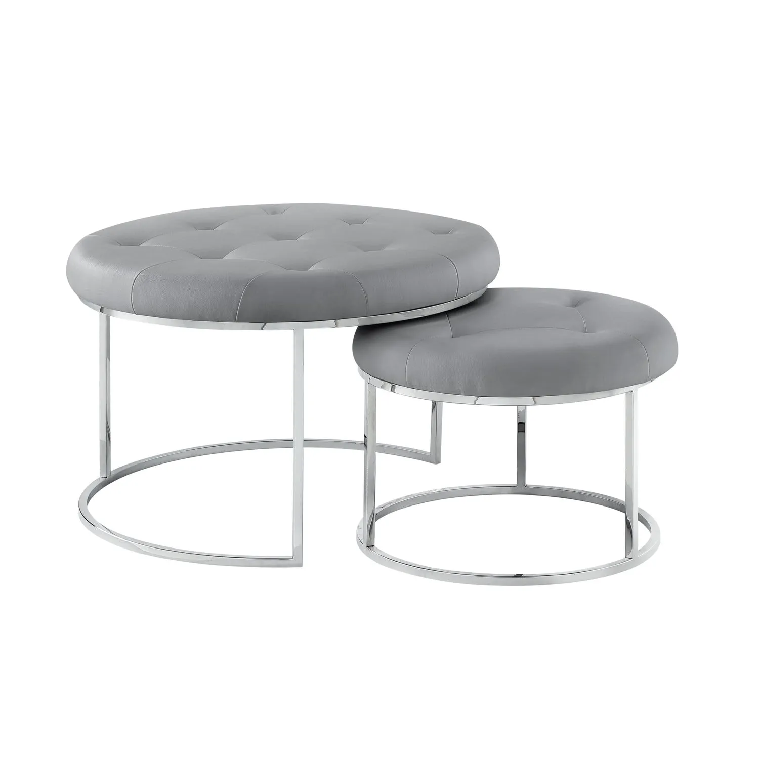 Carlotta Leather Nesting Coffee Table (Set of 2)