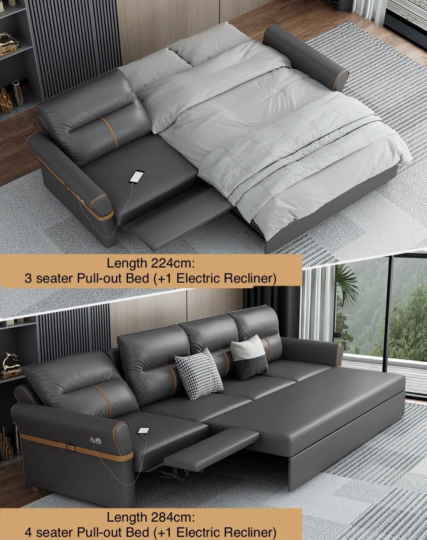 Cavern Electric Recliner Storage Sofa Bed