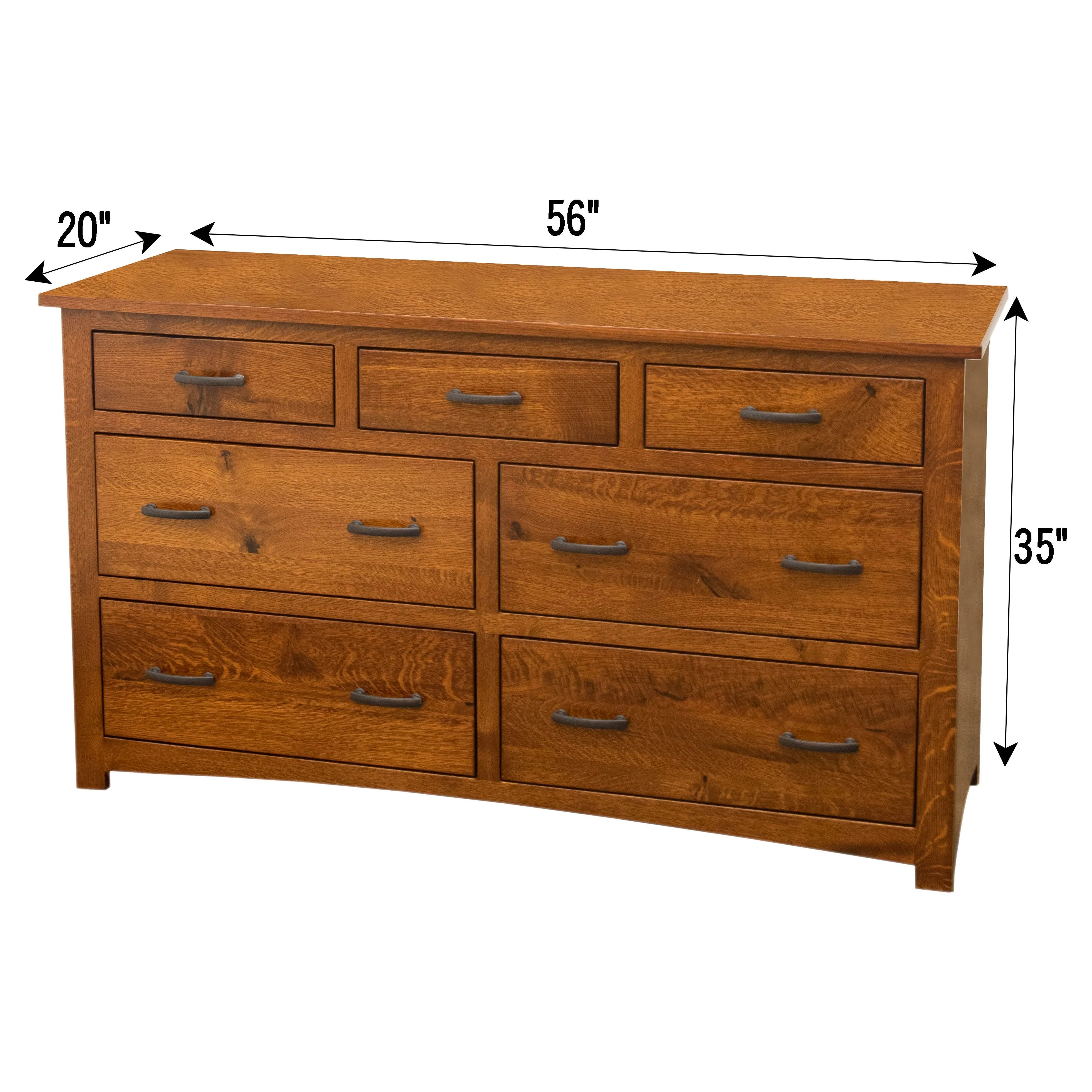 Craftsman Mission 7-Drawer Low Dresser