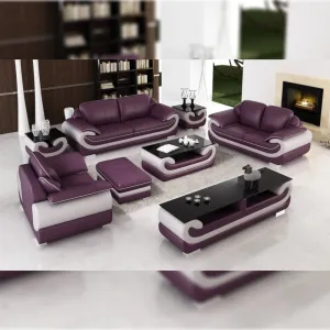 Crown 3 2 1 Leatherette  Sofa Set for Living Room