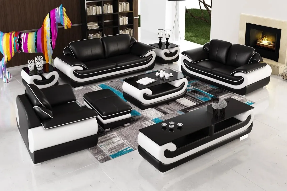 Crown 3 2 1 Leatherette  Sofa Set for Living Room