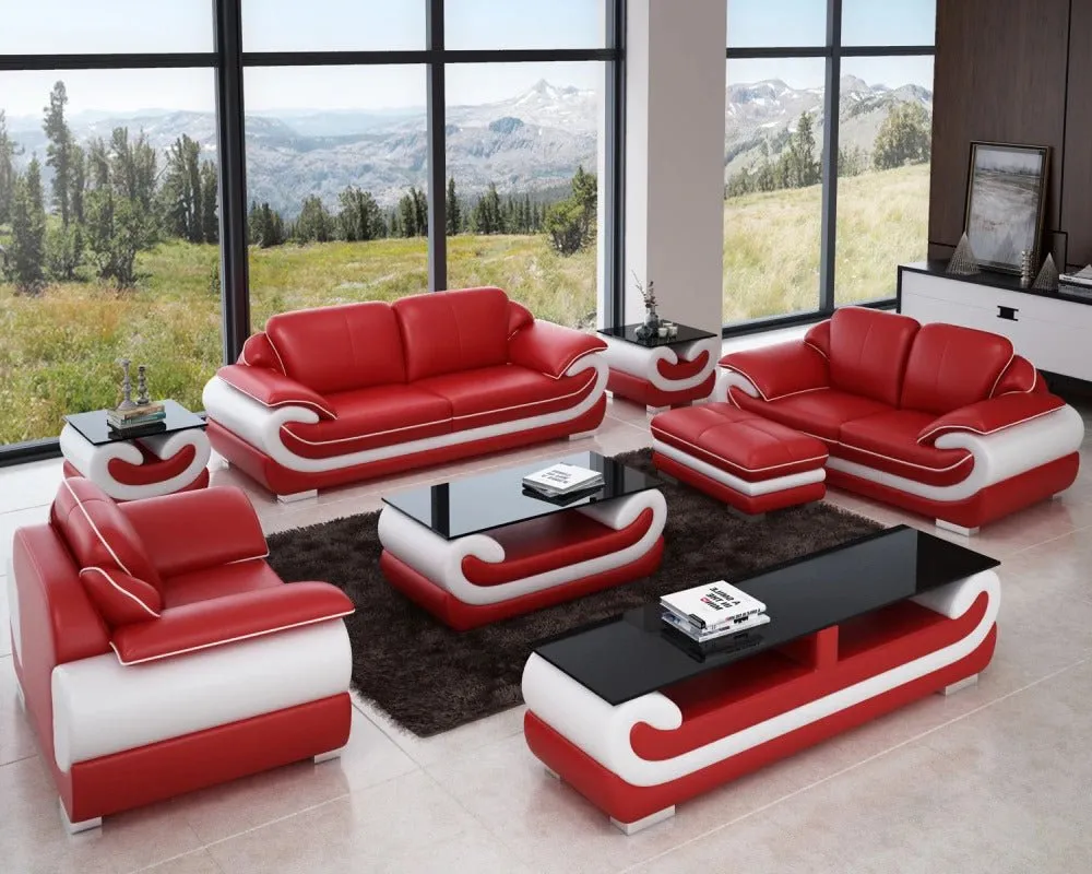 Crown 3 2 1 Leatherette  Sofa Set for Living Room