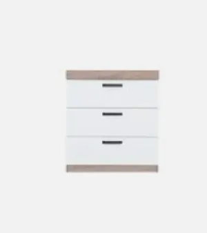 CuddleCo Enzo 3 Drawer Dresser - Truffle Oak/White