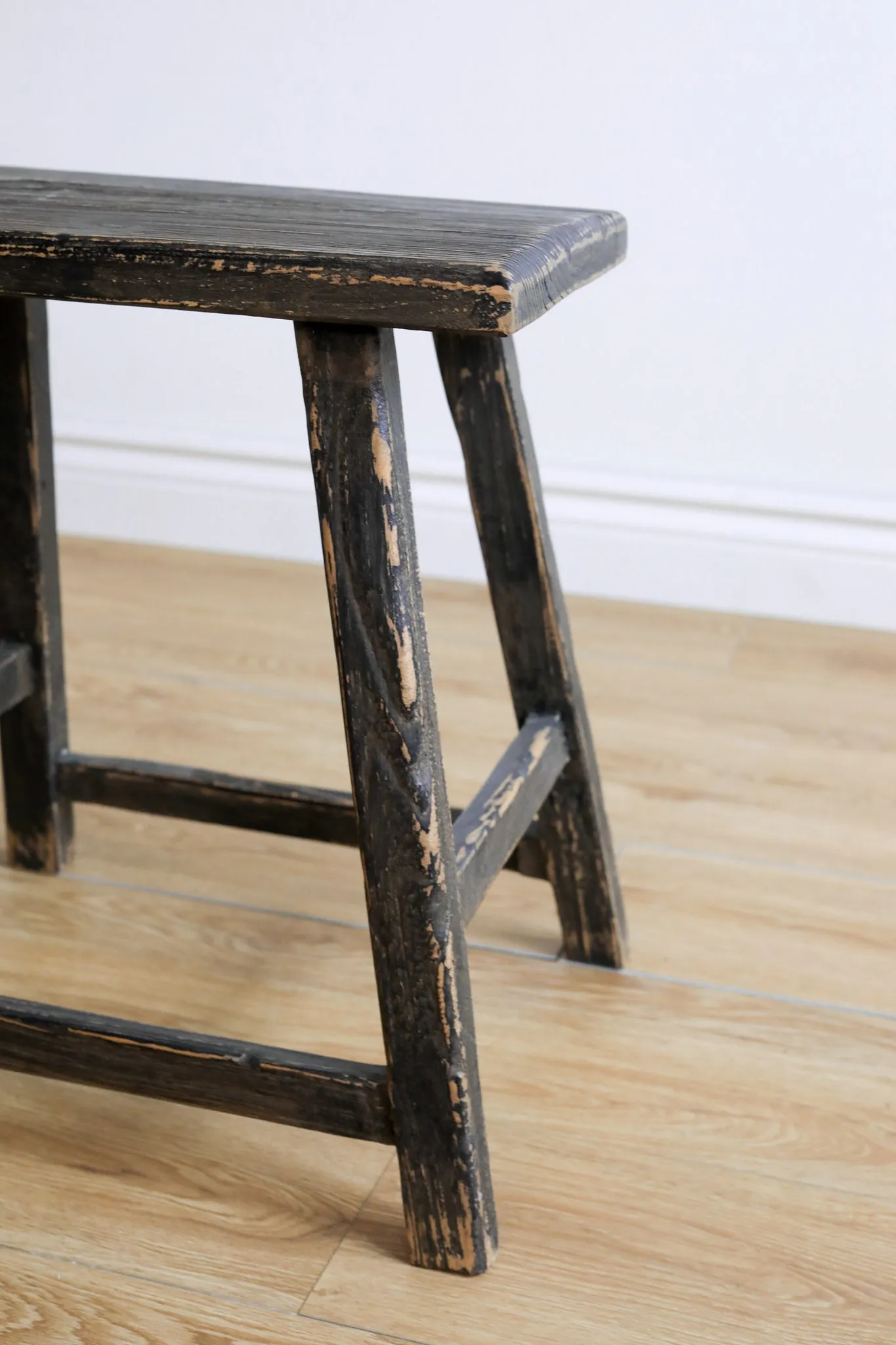 Daisy Reclaimed Elm Wood Accent Table/Stool - Black