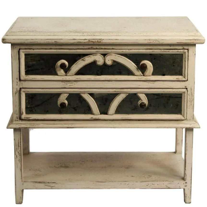 Distressed White Elysee Nightstand