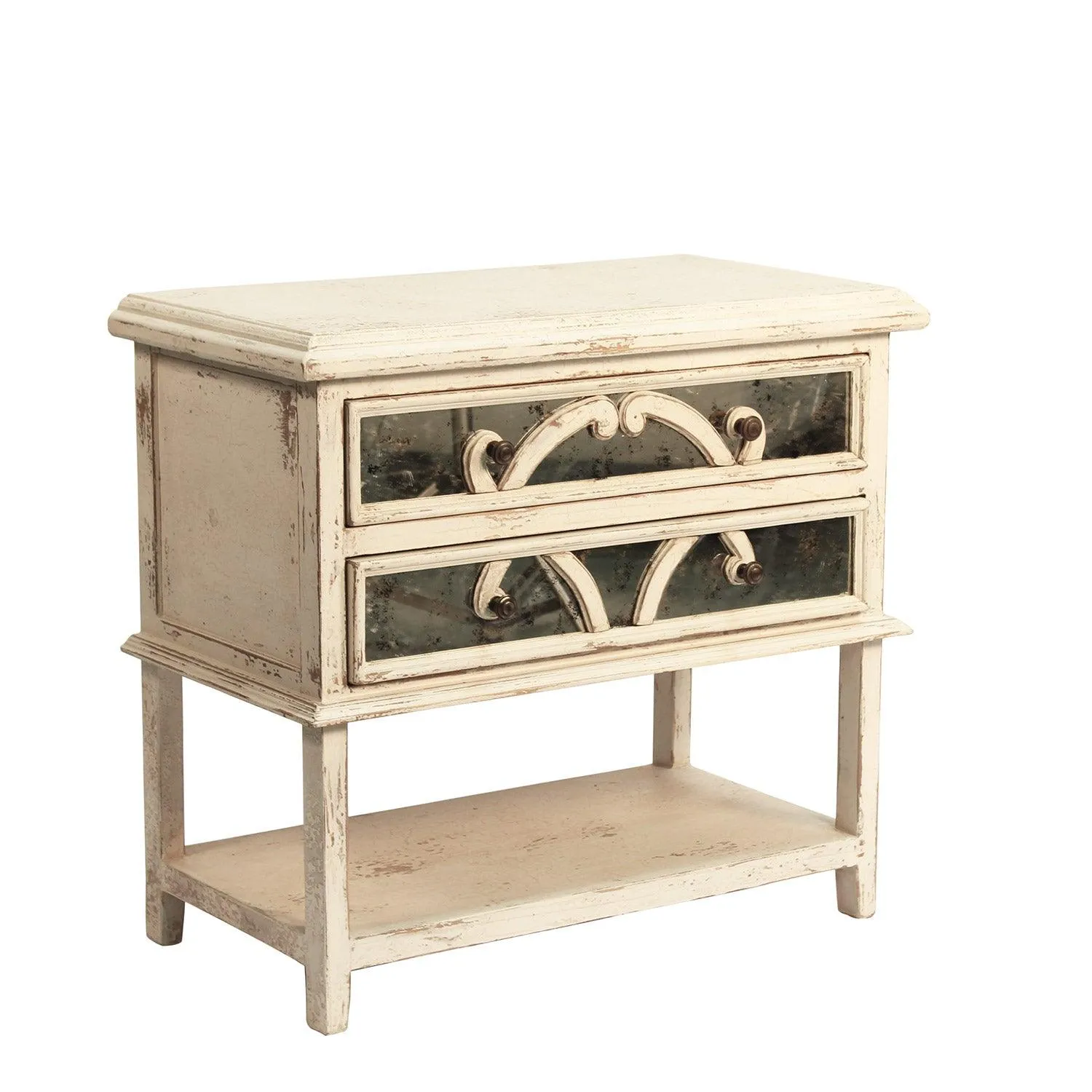 Distressed White Elysee Nightstand