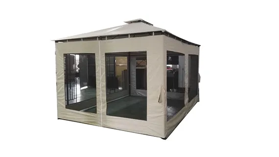 Duoyes Vintage Outdoor Patio Shade, Canopy Outdoor Gazebo in Steel Frame with Waterproof Roof and Sidewall & Net