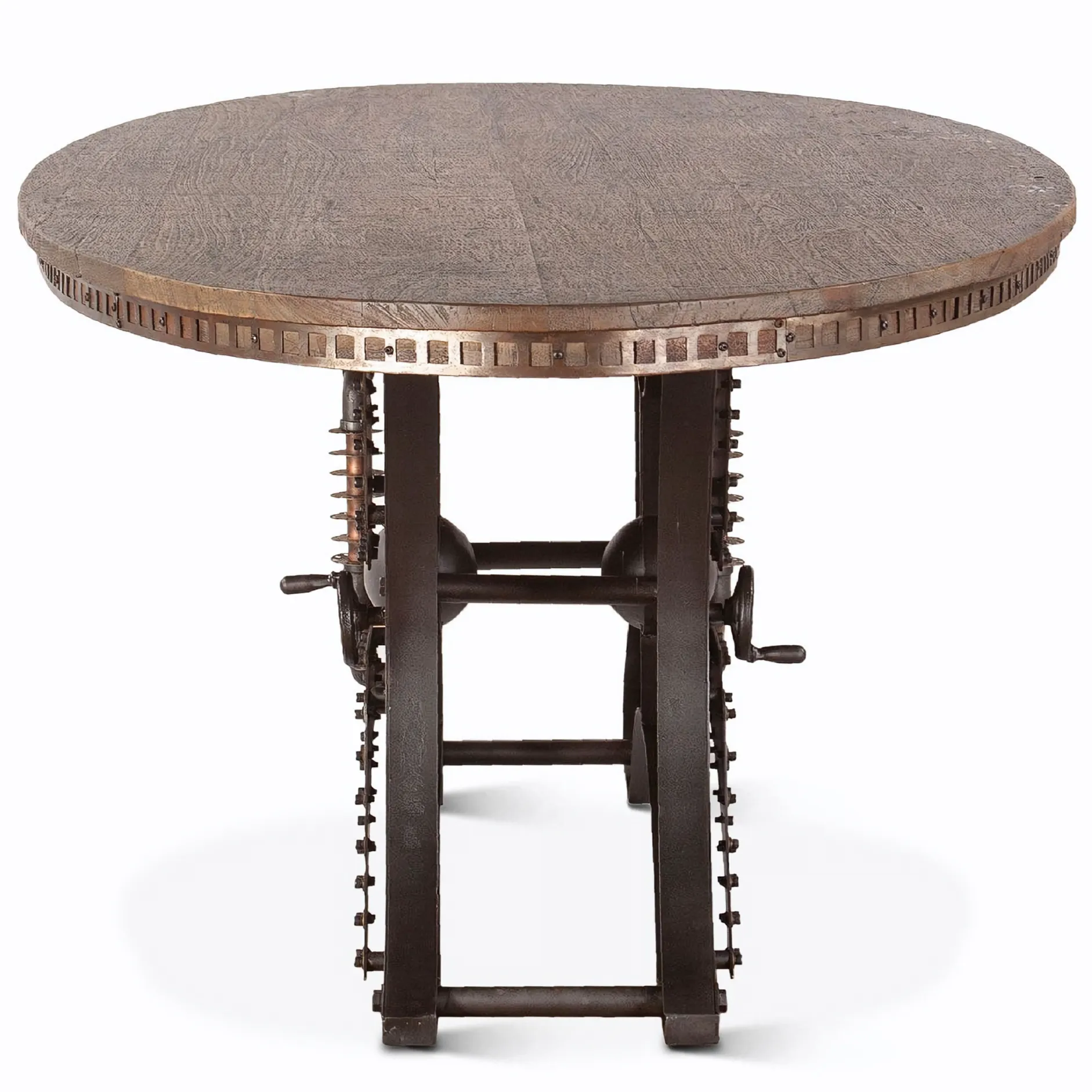 Eiffel Wood and Iron Oval Dining Table