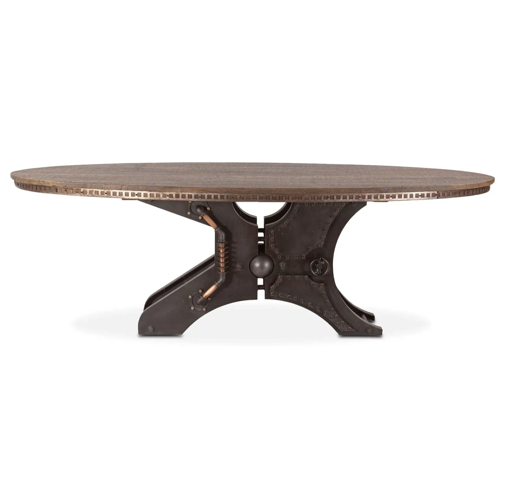 Eiffel Wood and Iron Oval Dining Table