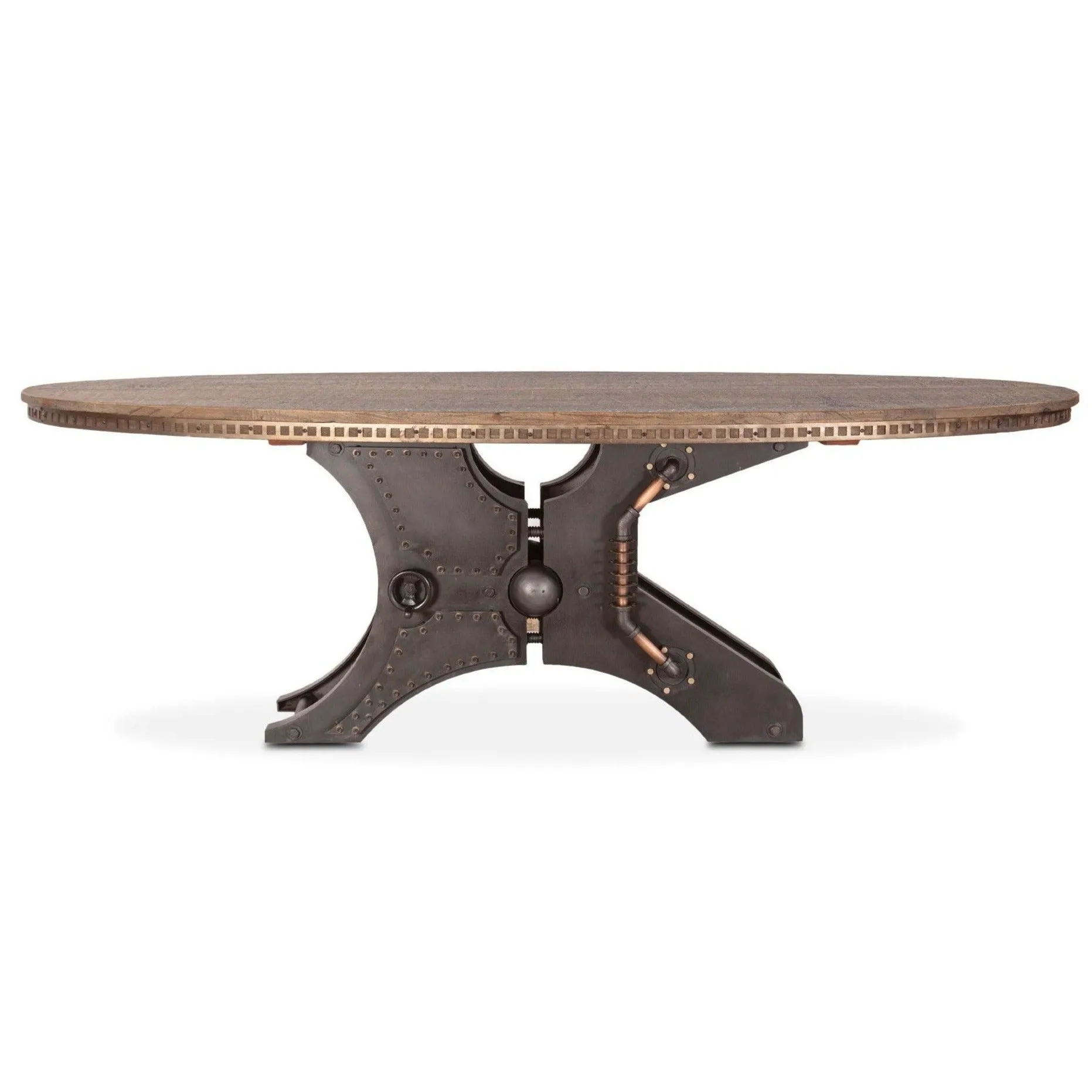 Eiffel Wood and Iron Oval Dining Table