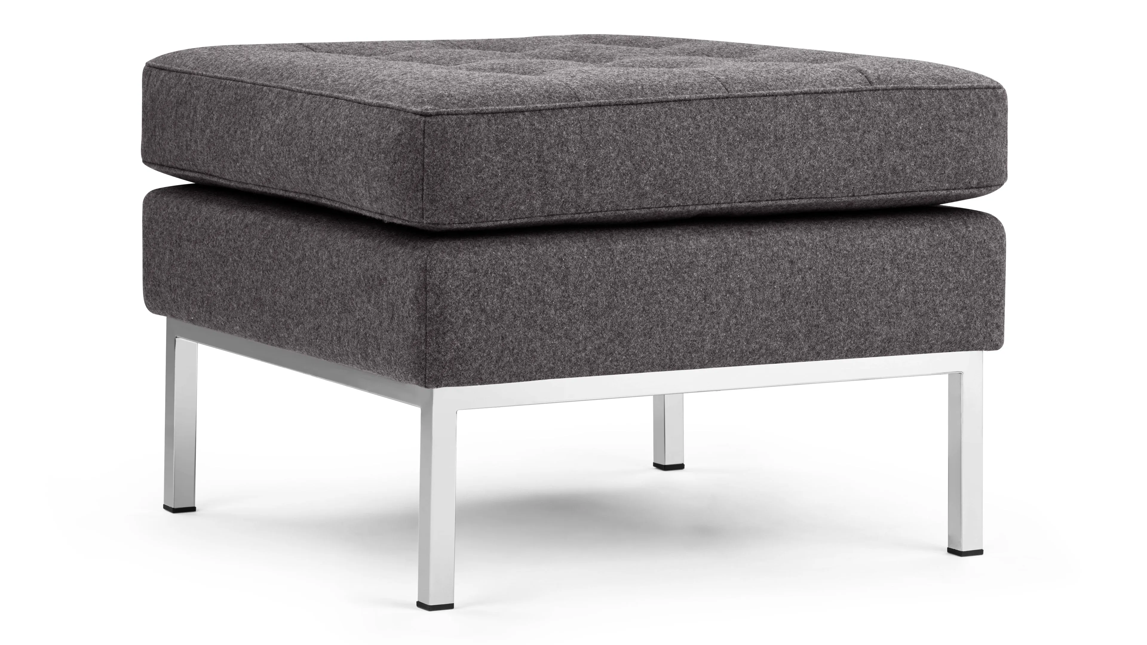 Florence - Florence Ottoman, Dark Gray Wool