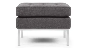 Florence - Florence Ottoman, Dark Gray Wool