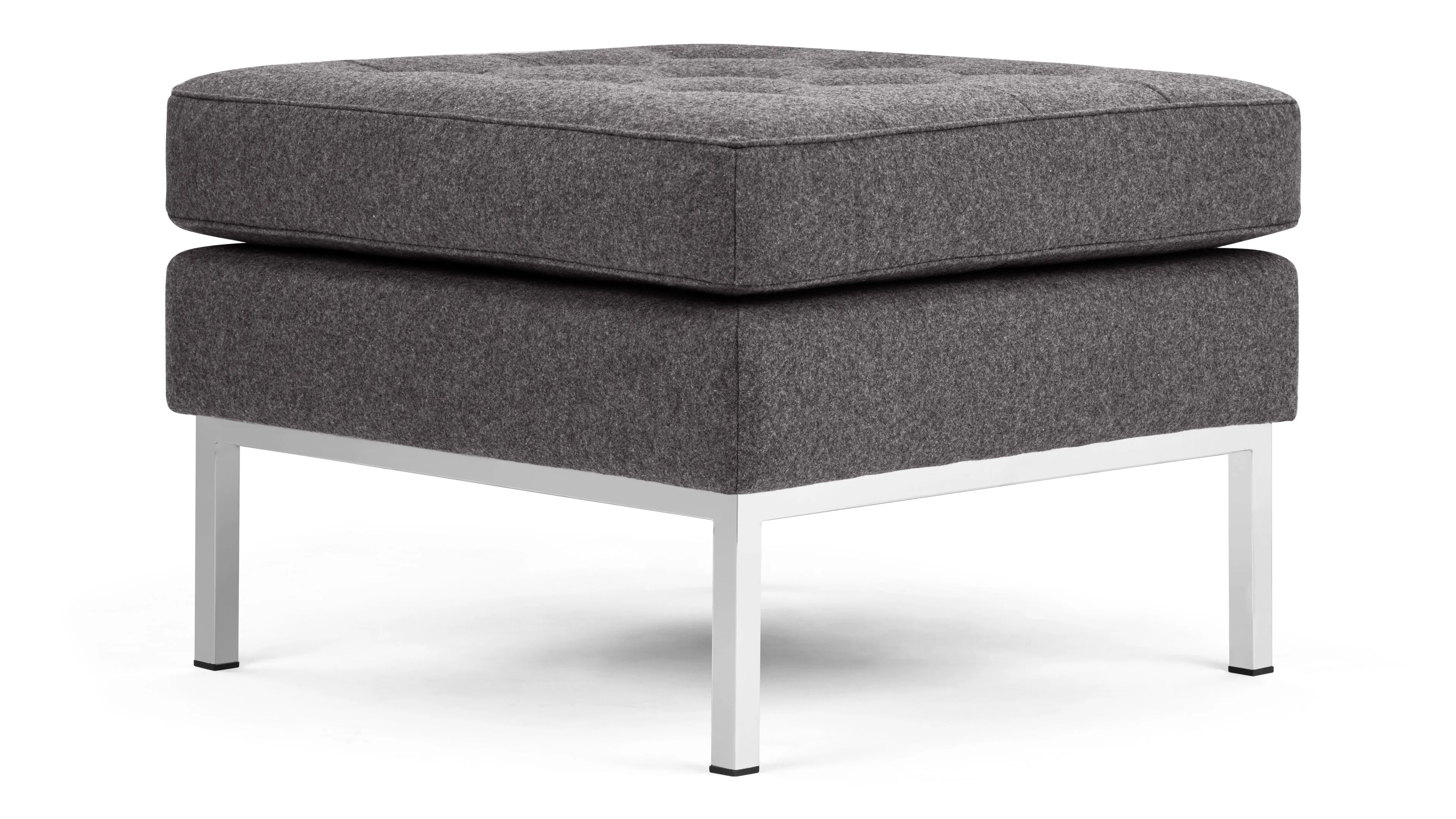 Florence - Florence Ottoman, Dark Gray Wool