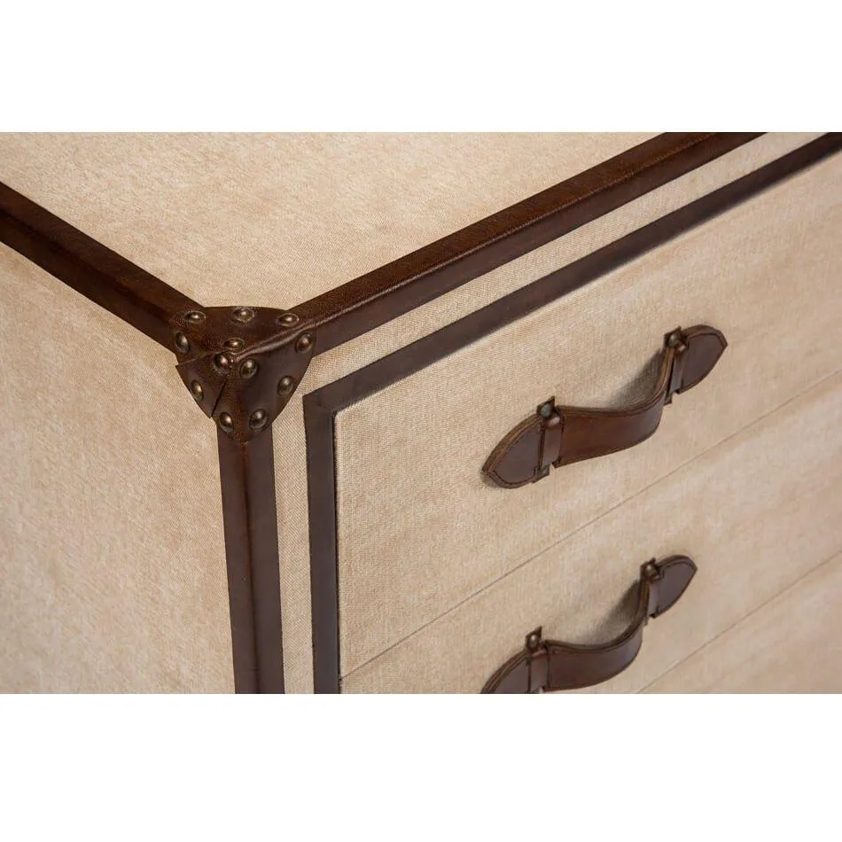 French Art Deco Canvas Chest