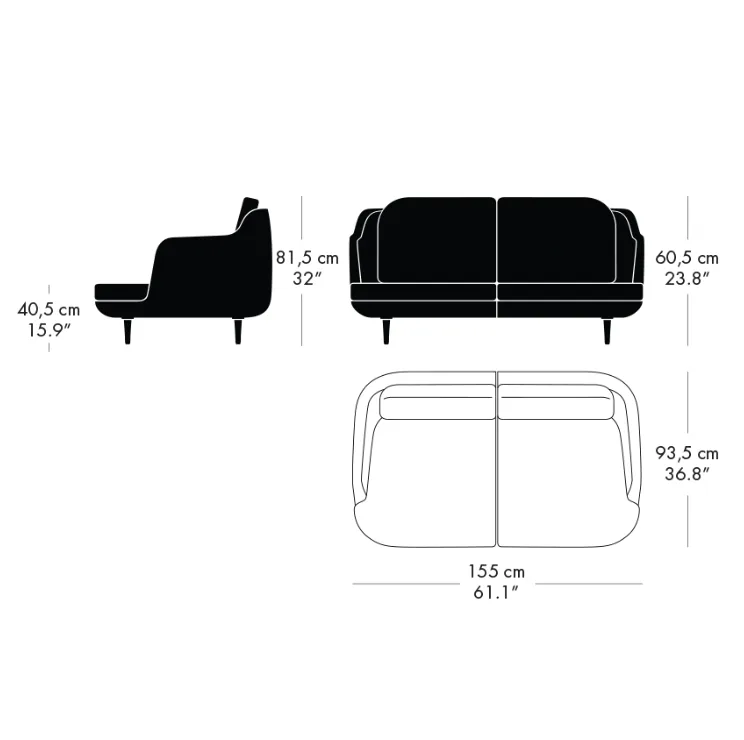 Fritz Hansen Lune™ Sofa Leather