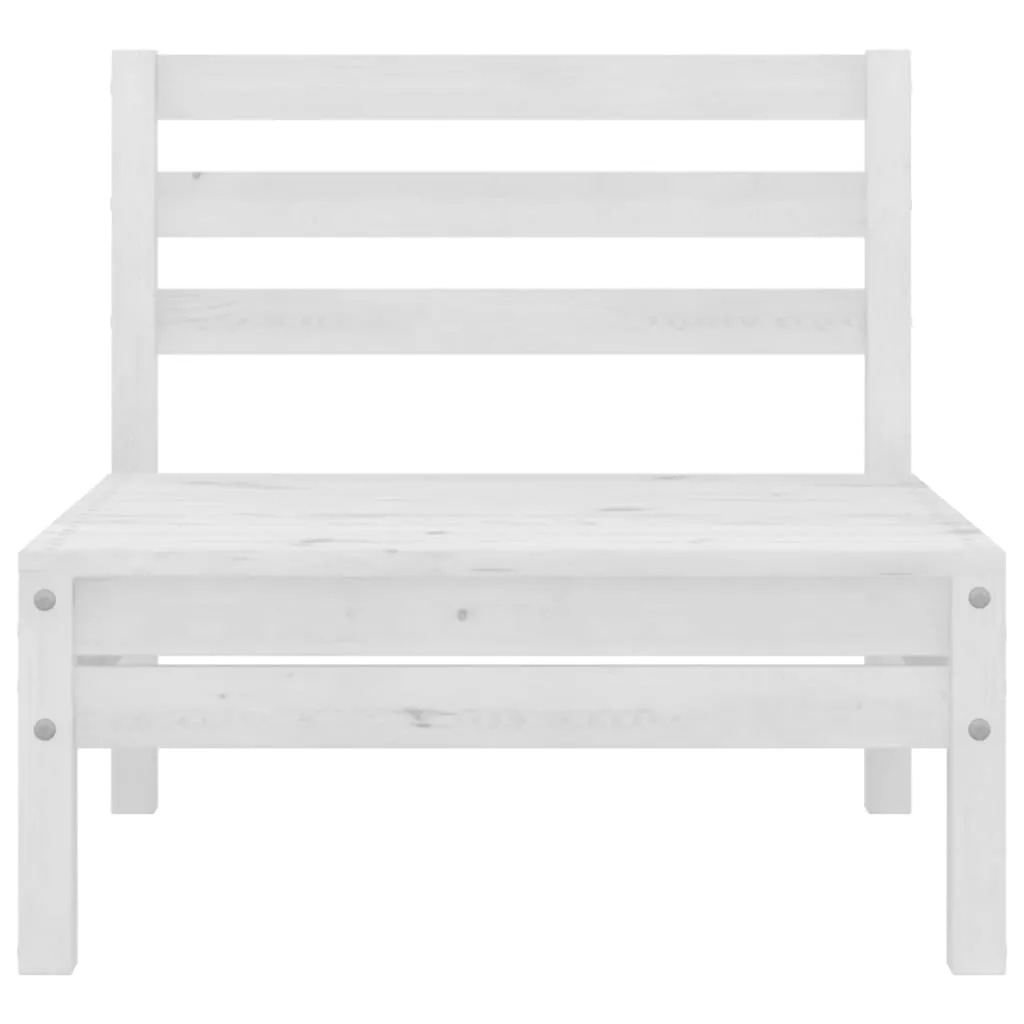 Garden Middle Sofas 2 pcs White Solid Pinewood