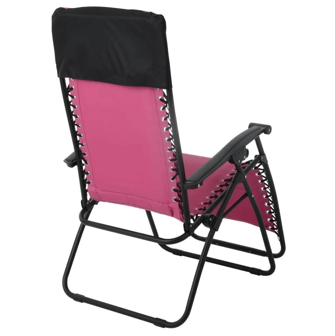 Garden Recliner Chair Zero Gravity Reclining Relaxer Padded Seat in Pink