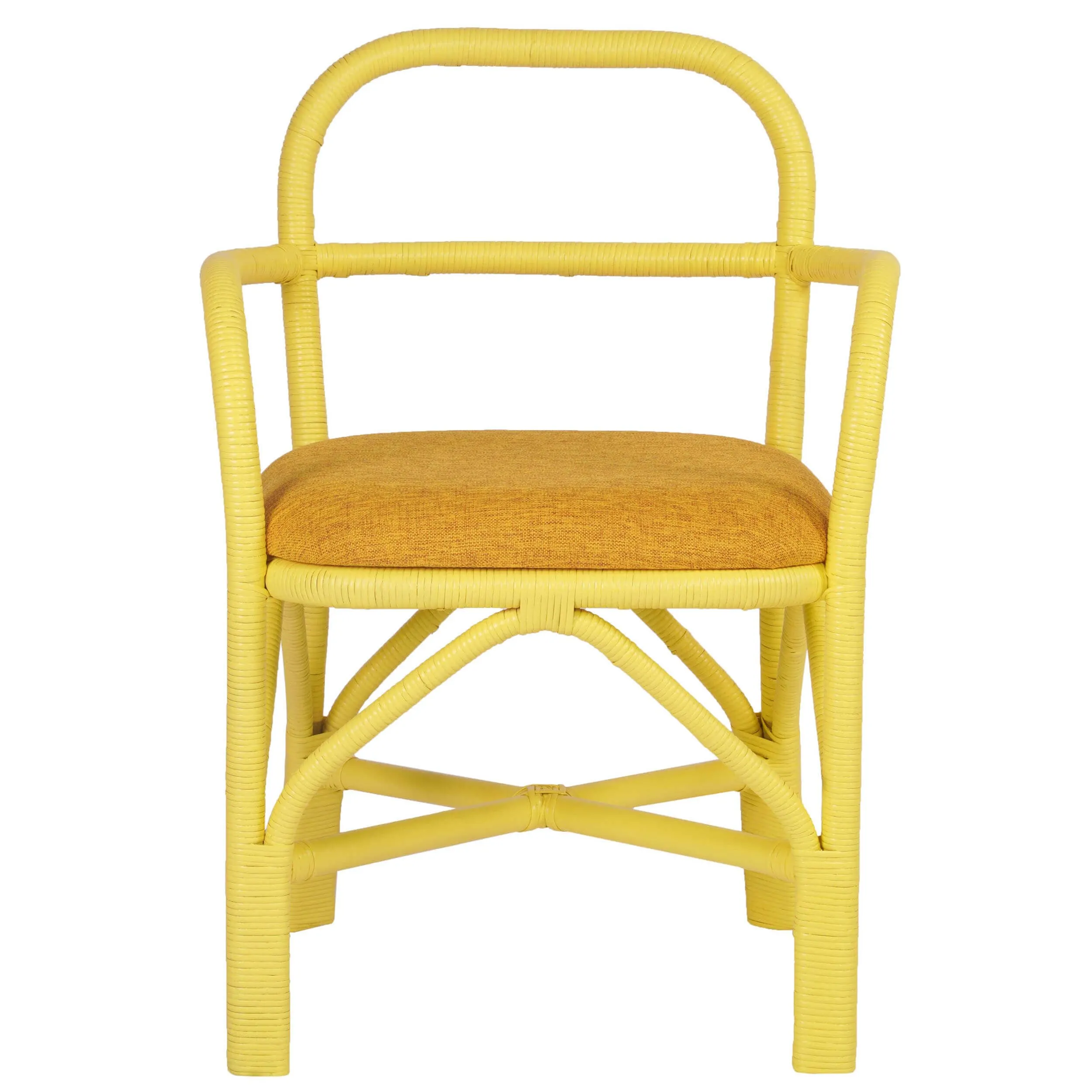 Ginny Rattan Dining Chair, Yellow