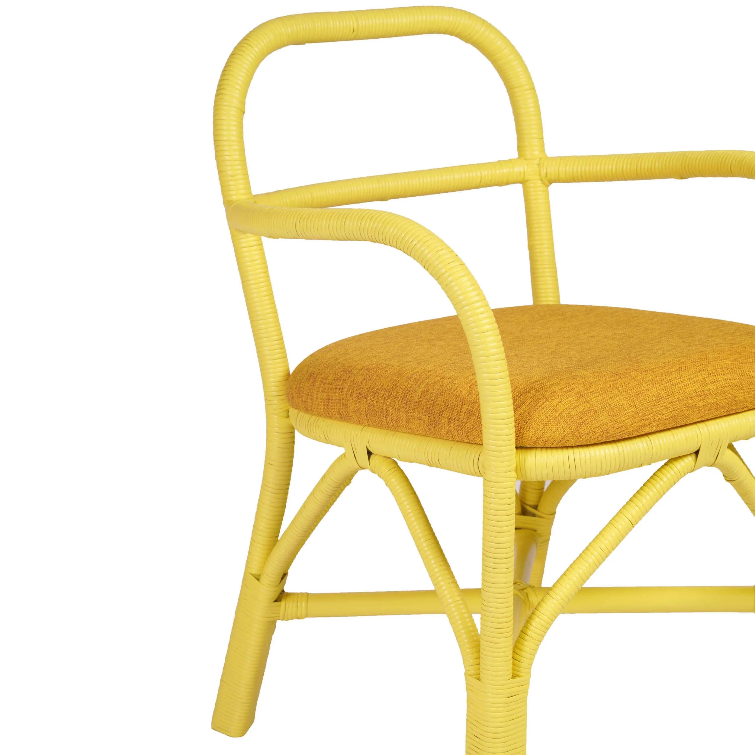 Ginny Rattan Dining Chair, Yellow