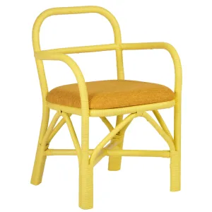 Ginny Rattan Dining Chair, Yellow