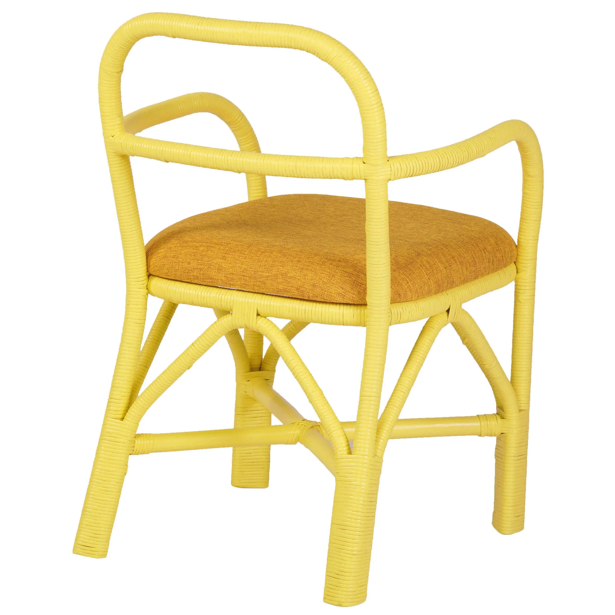 Ginny Rattan Dining Chair, Yellow