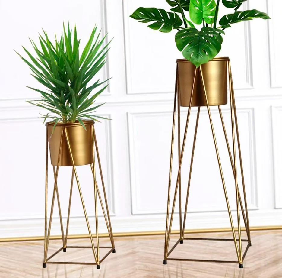 GOLDEN DIAMOND CROSS PLANTER SET OF 2