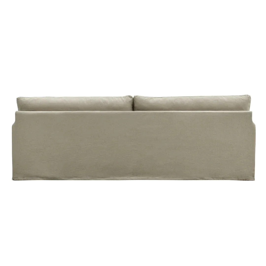 Hampton 4 Seater Sofa Natural with White Piping