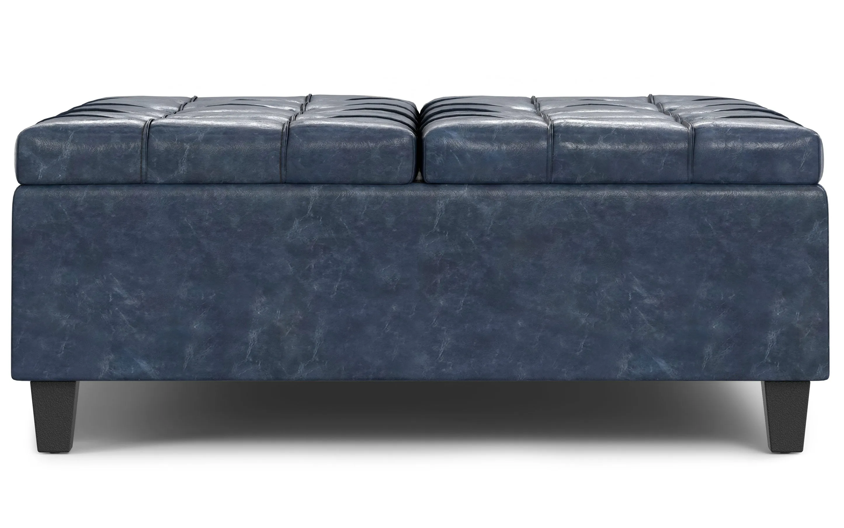 Harrison Large Square Coffee Table Storage Ottoman in Vegan Leather