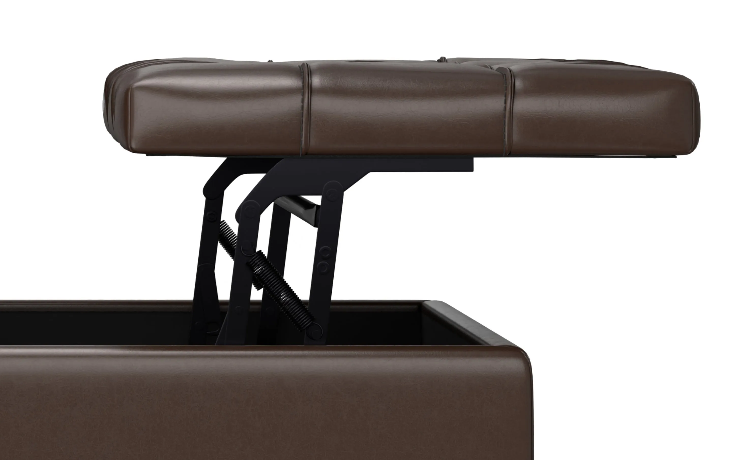 Harrison Large Square Coffee Table Storage Ottoman in Vegan Leather