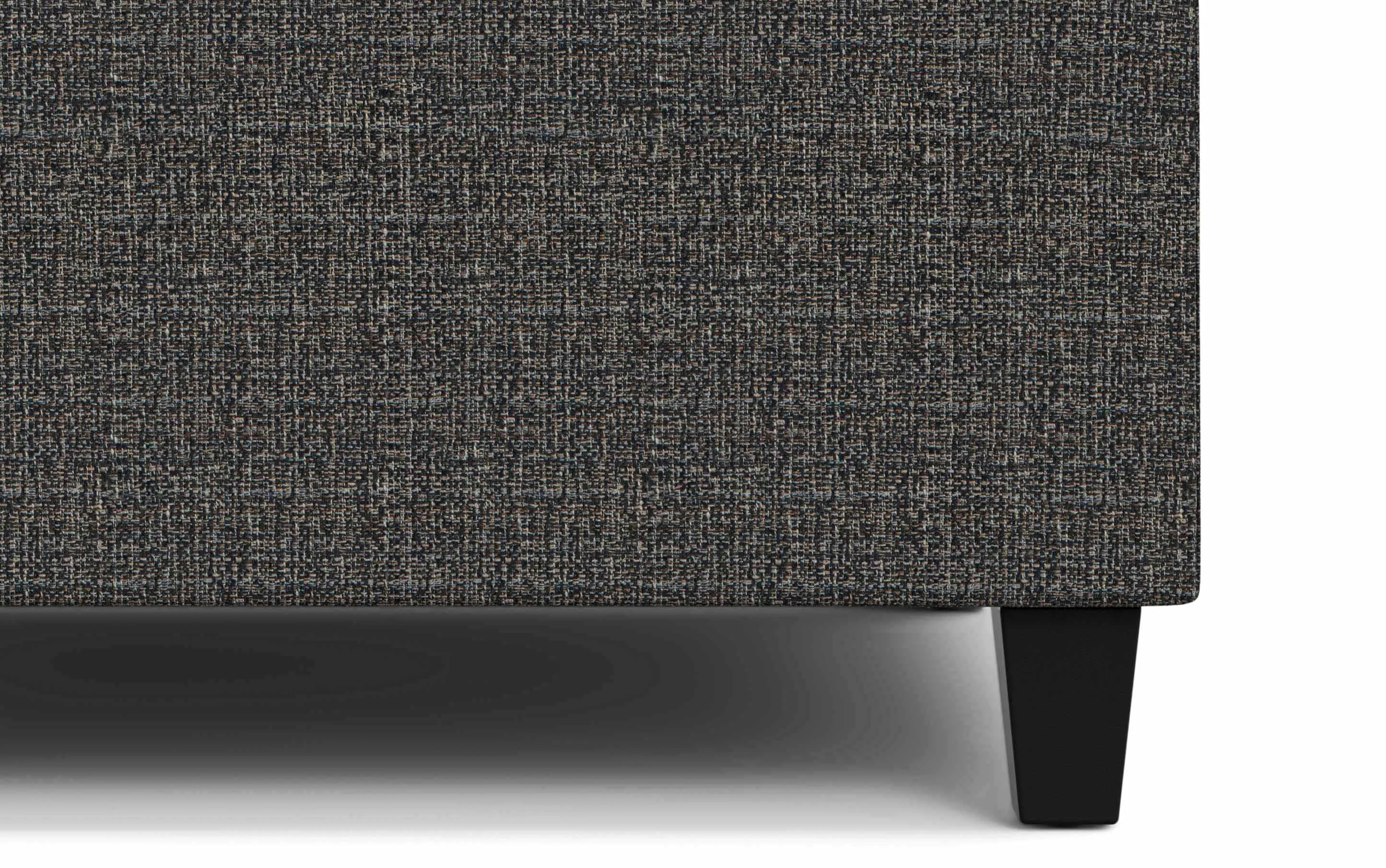 Harrison Small Square Coffee Table Storage Ottoman in Tweed Style Fabric