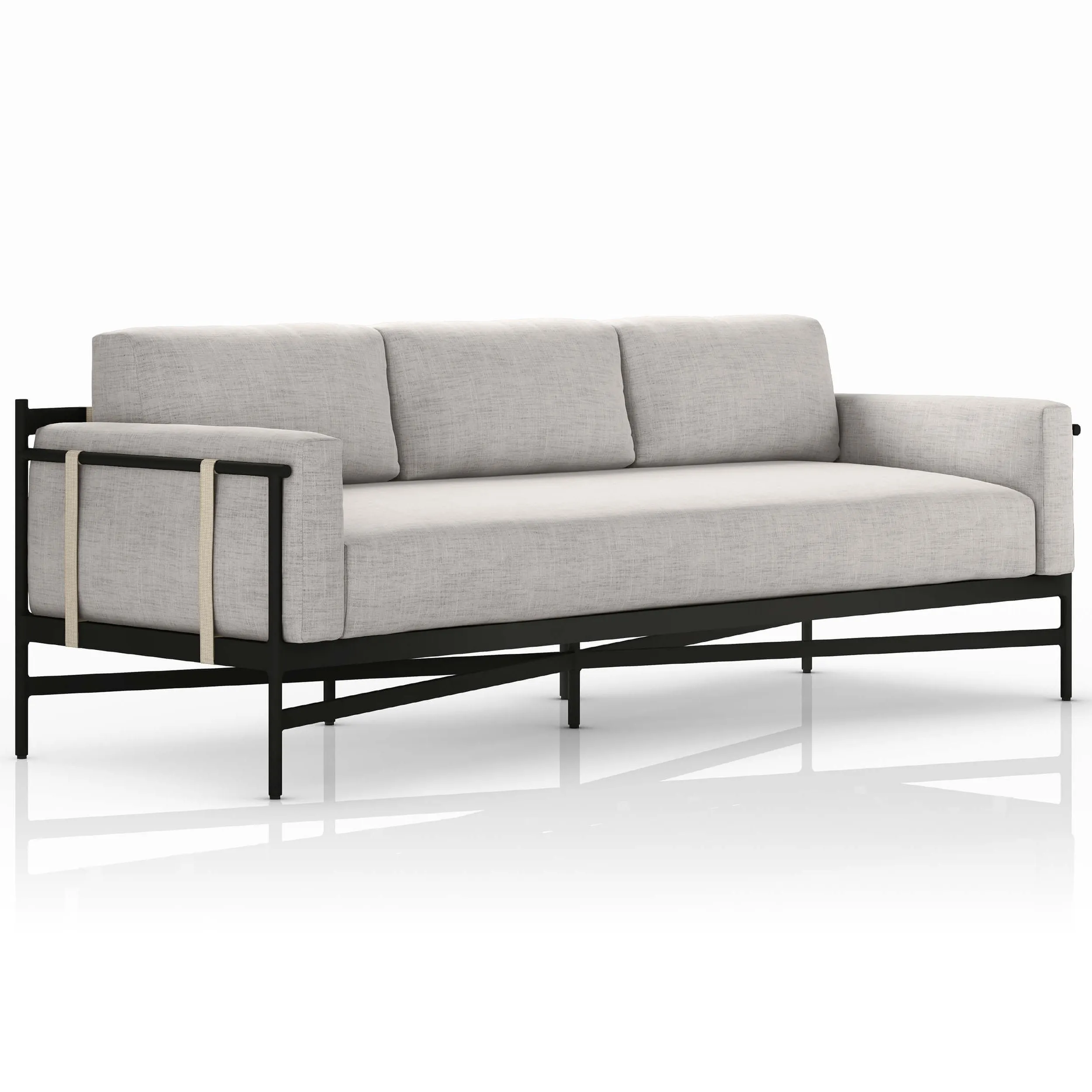 Hearst 99" Outdoor Sofa, Stone Grey