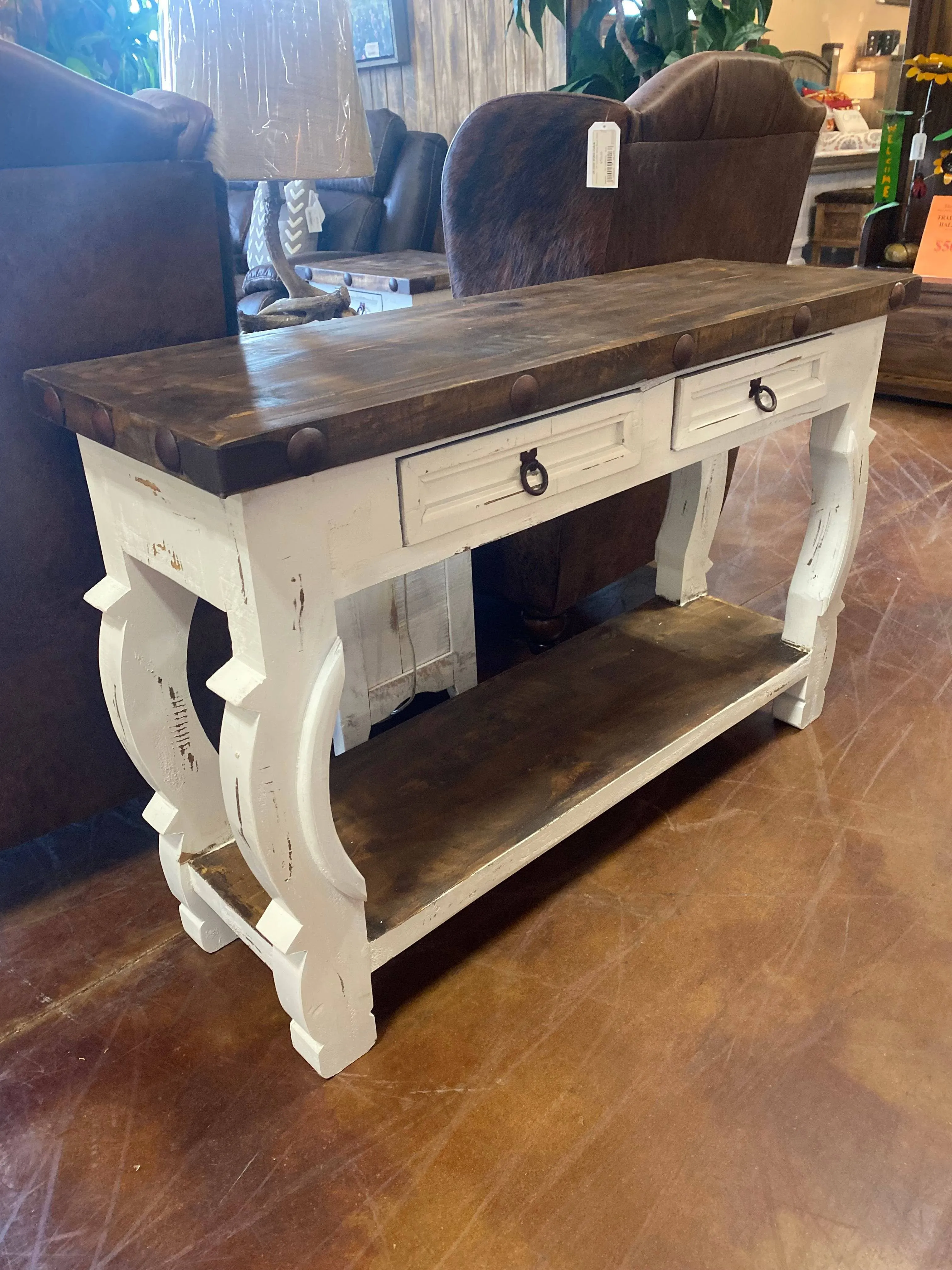 HONDO COFFEE TABLE SET WHITE DISTRESSED