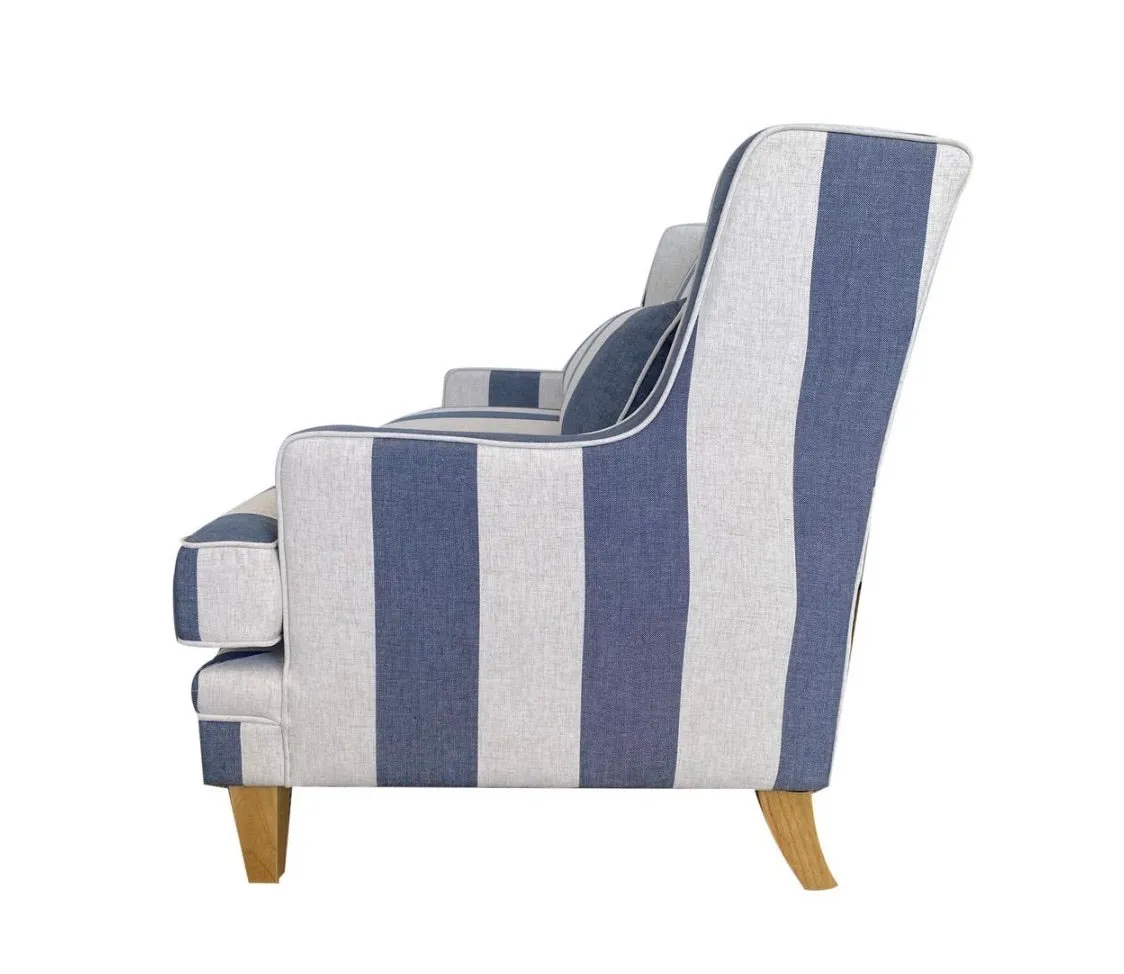 Denham Luxury Hudson Stripe 2-Seater Sofa, Comfortable and Stylish