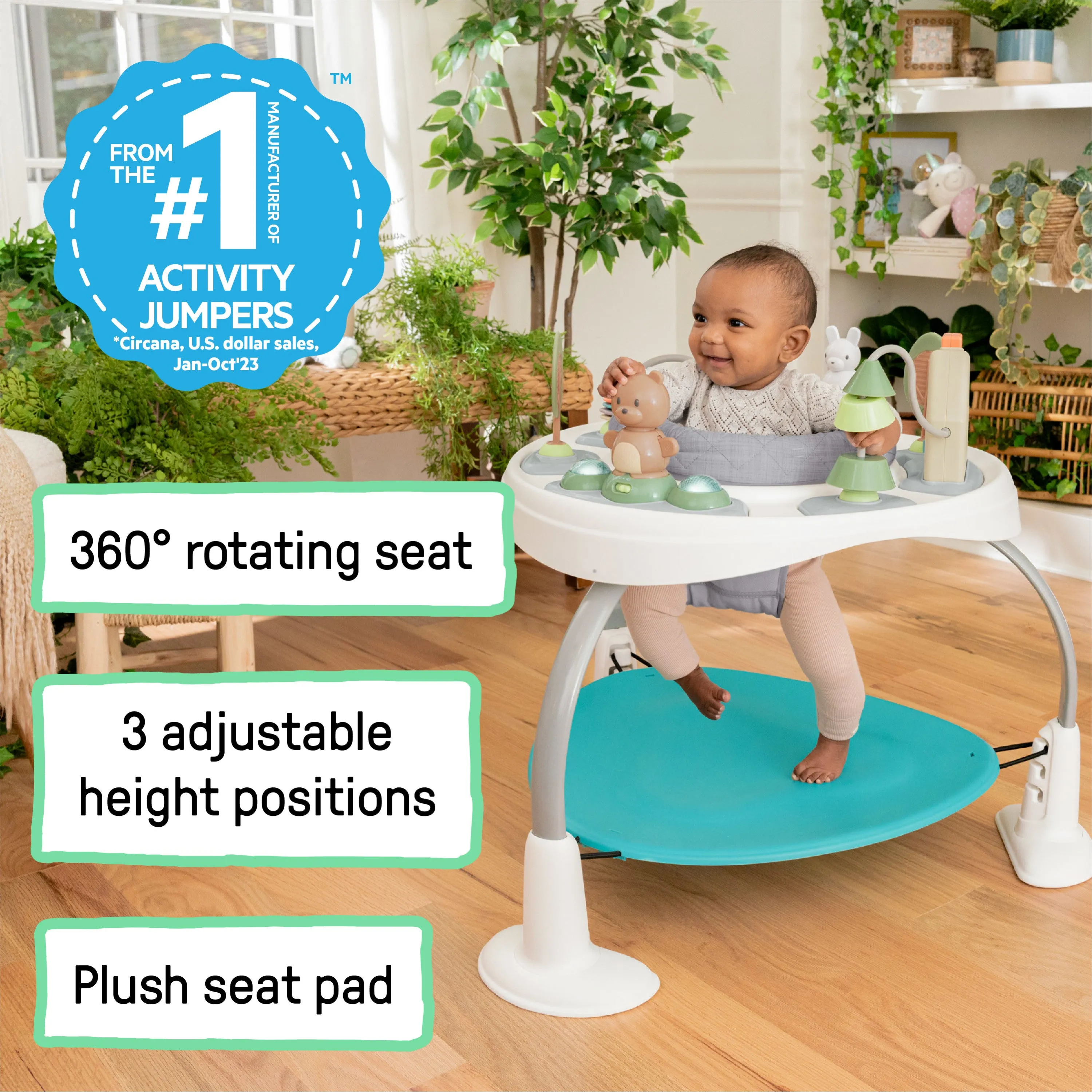 Ingenuity Spring & Sprout 2-in-1 Baby Activity Center Jumper