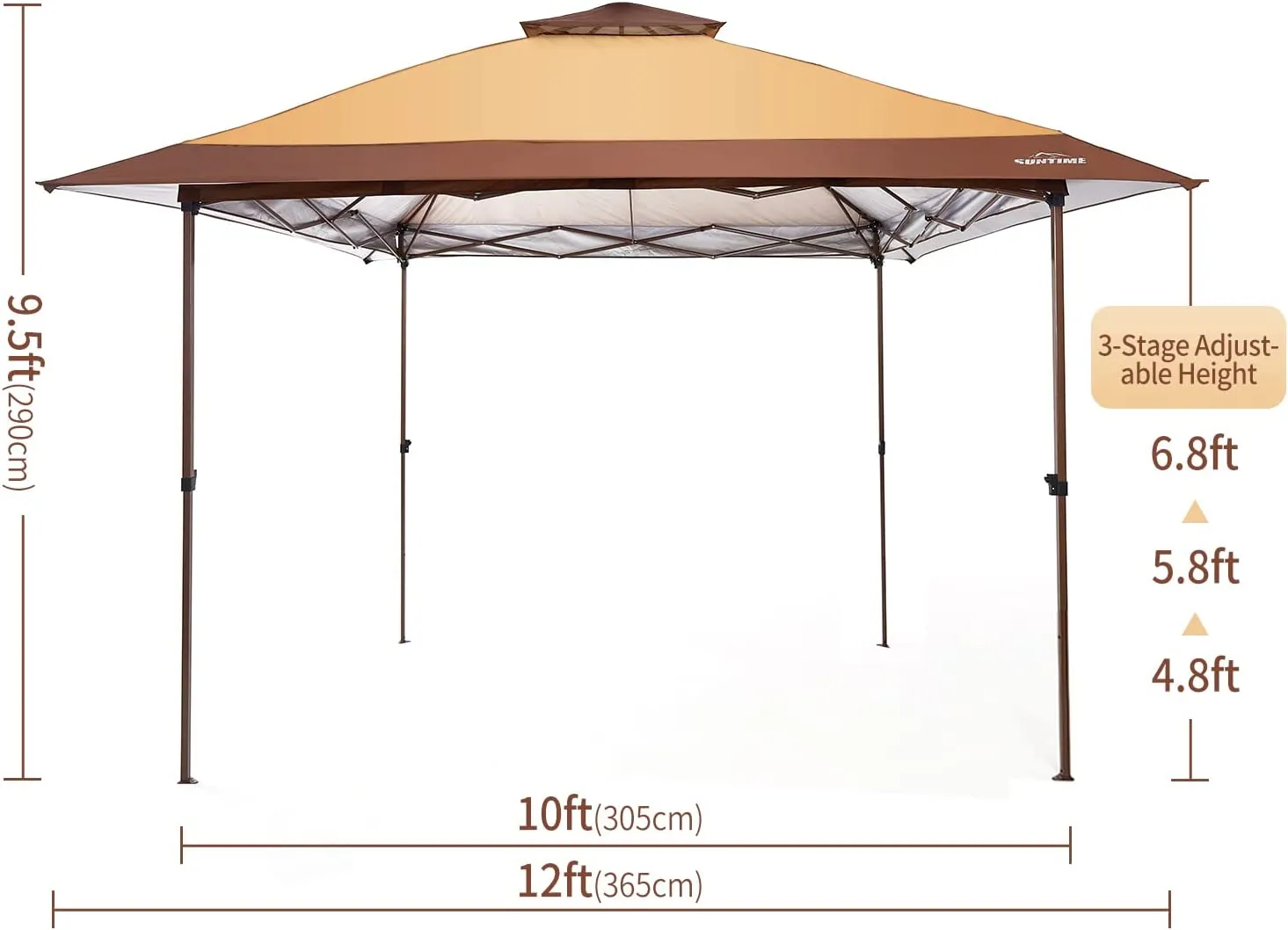 Instant Pop Up Patio Gazebo with Full Netting for Family Parties and Outdoor Activities