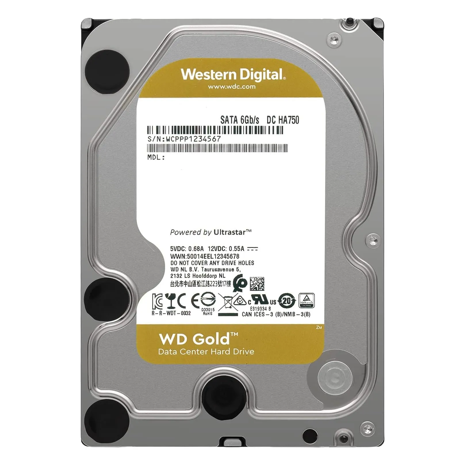 Internal hard drive Western Digital WD Gold Enterprise Class, WD2005VBYZ, 2TB