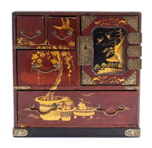 Japanese Lacquered Wooden Kodansu Cabinet