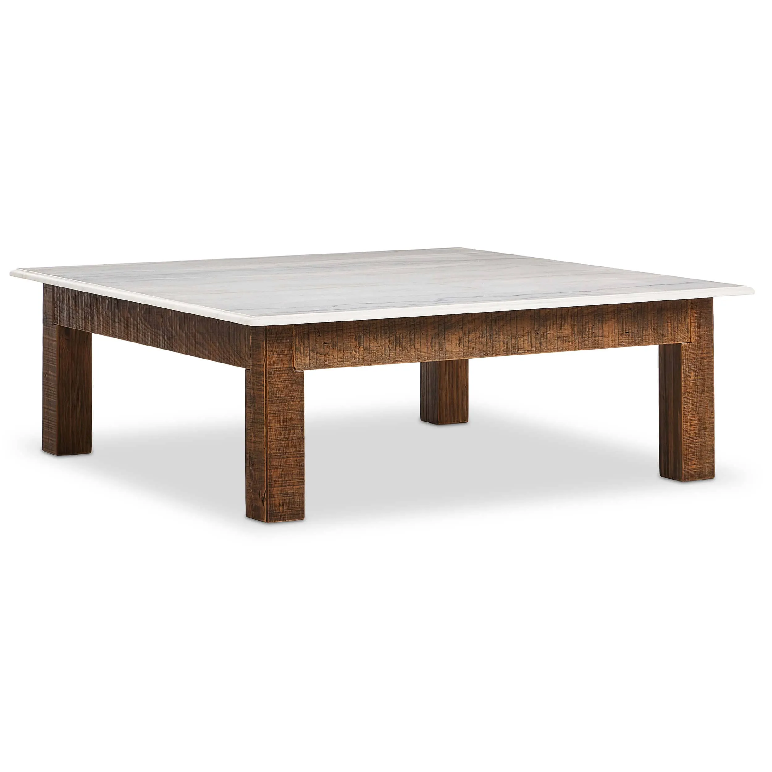 Jessa Square Coffee Table, White Marble