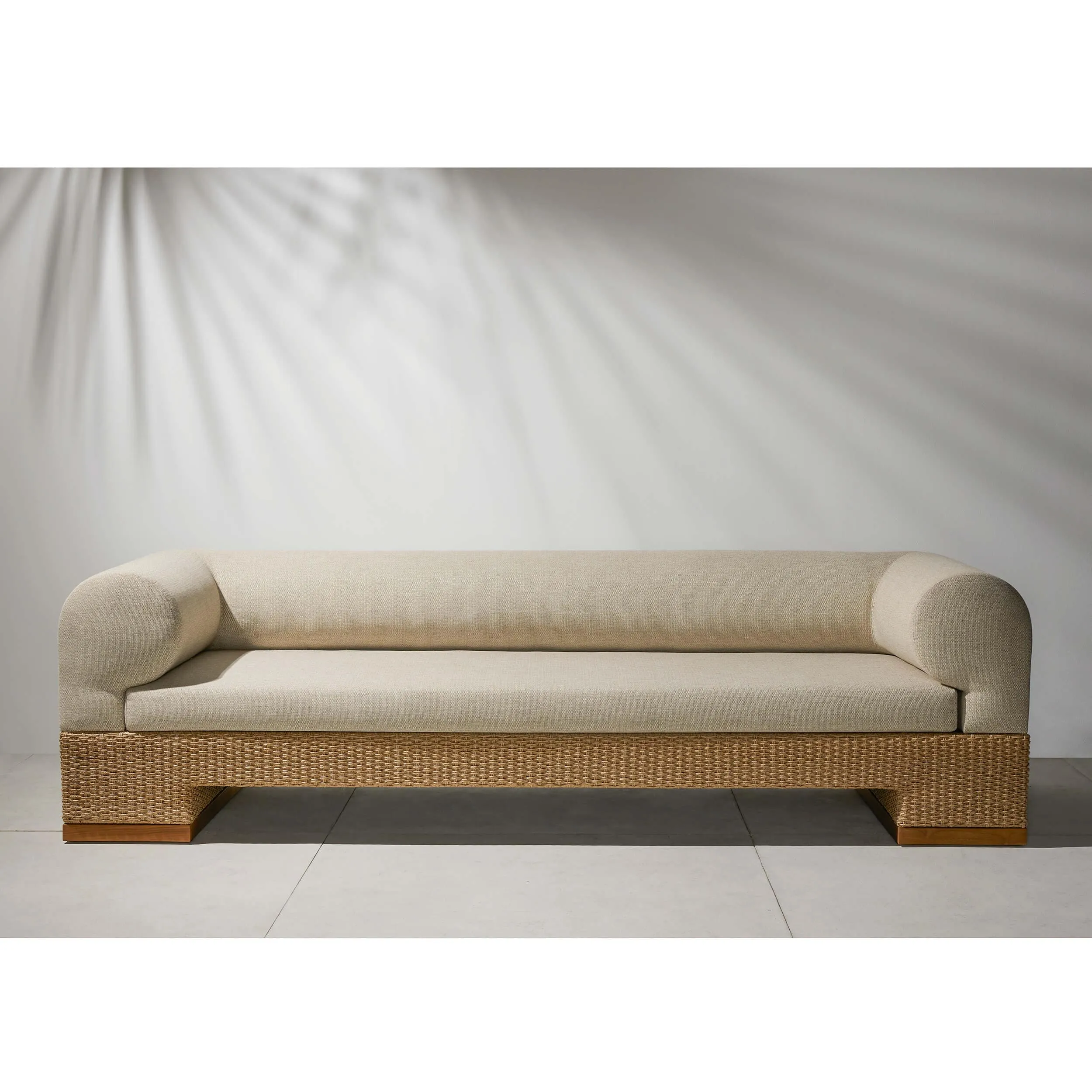 Joss 106" Outdoor Sofa, Natural Teak