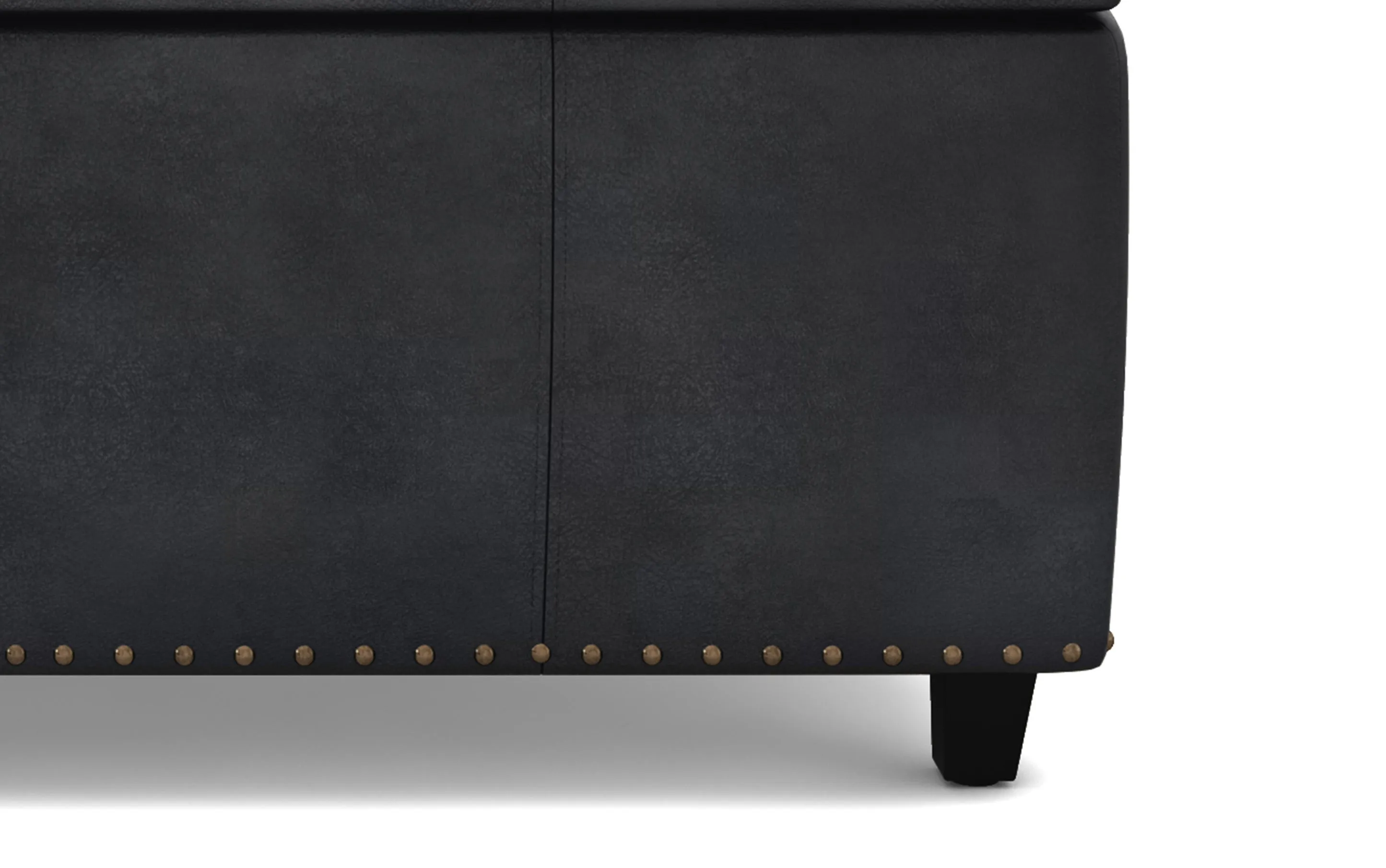 Kingsley Large Storage Ottoman Bench in Distressed Vegan Leather