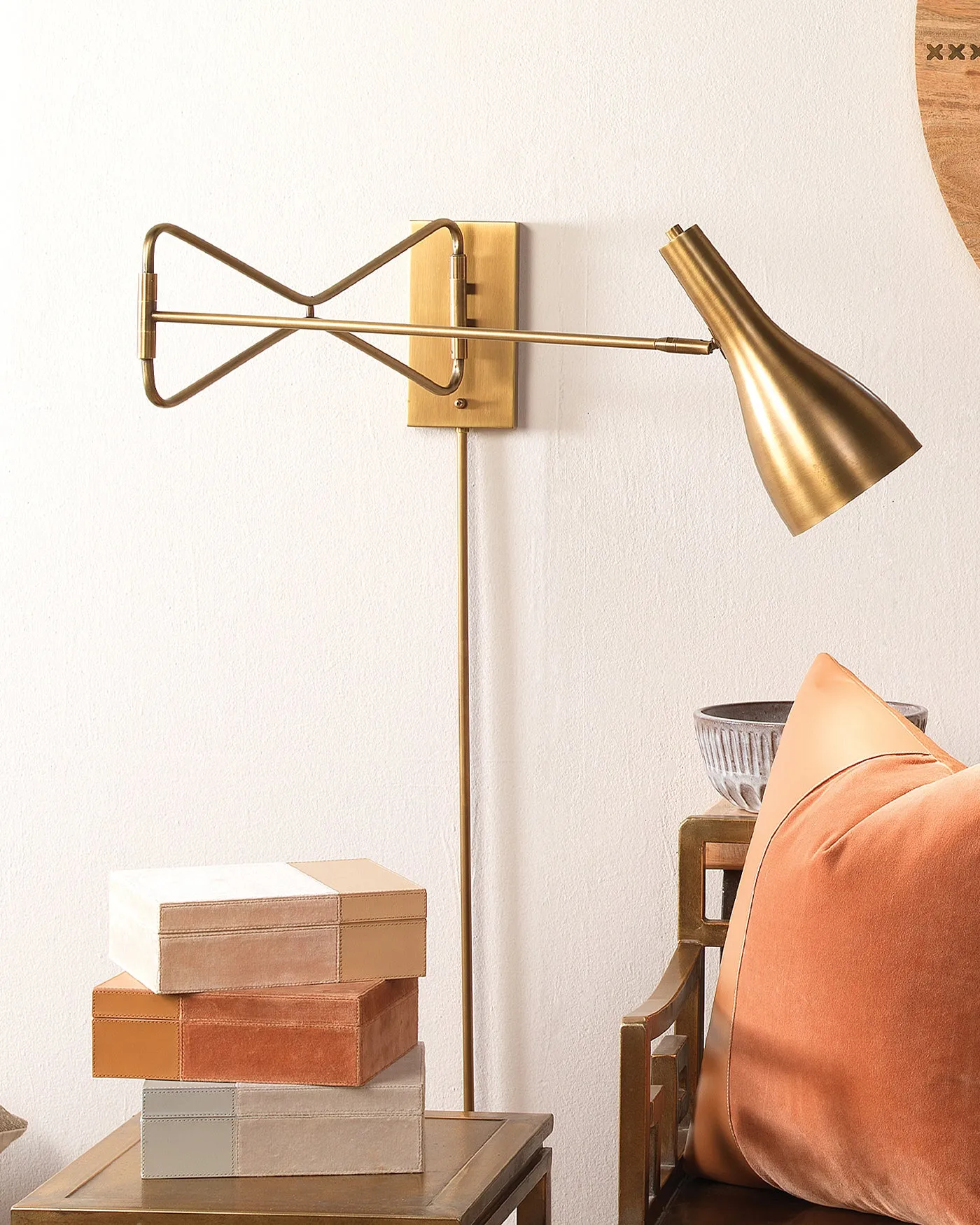 Lenz Swing Arm Sconce Brass