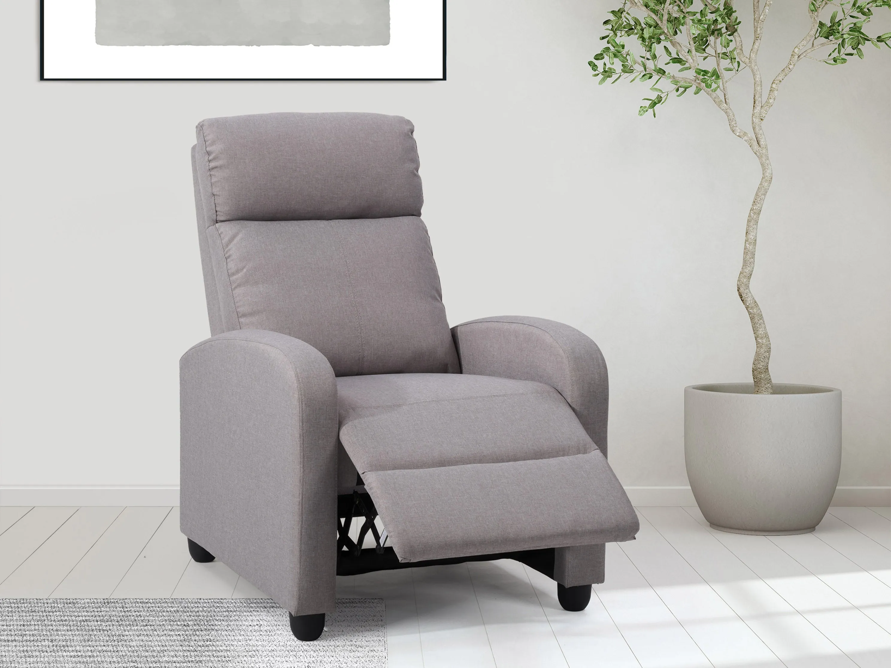 Light Grey Push Back Recliner