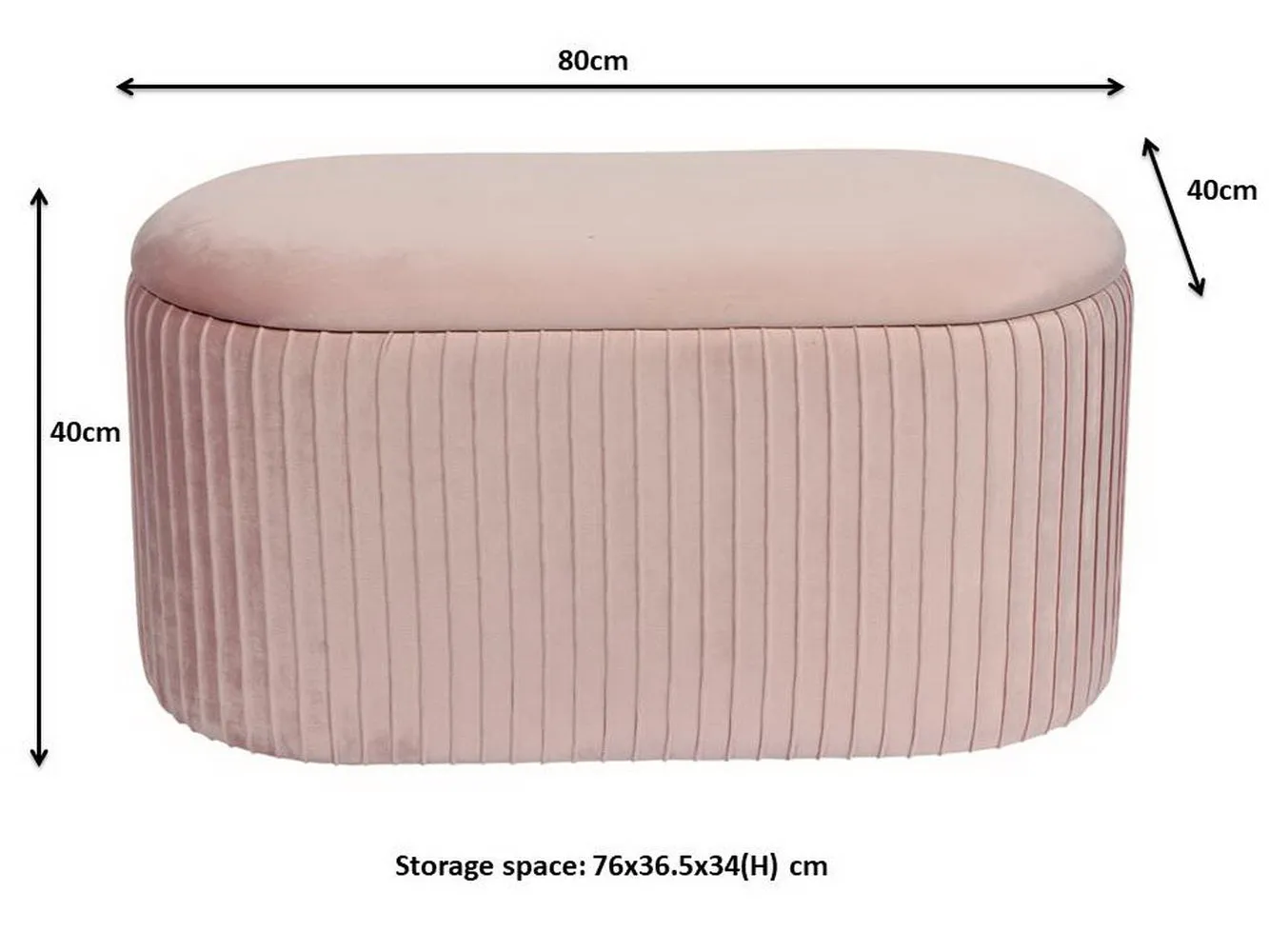 Lola Velvet Storage Ottoman , Pink, Large