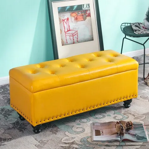 Long Storage Shoe Bench with Changing Stool and Rectangular Ottoman