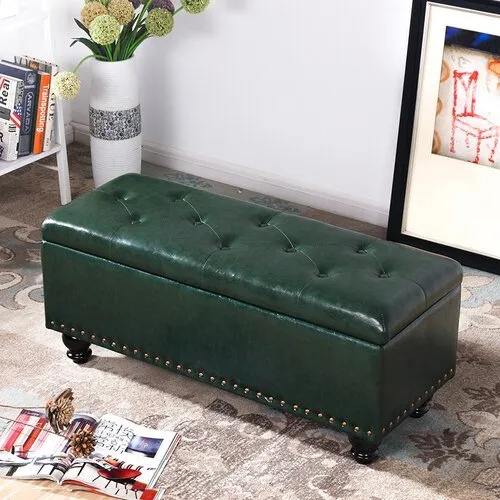 Long Storage Shoe Bench with Changing Stool and Rectangular Ottoman