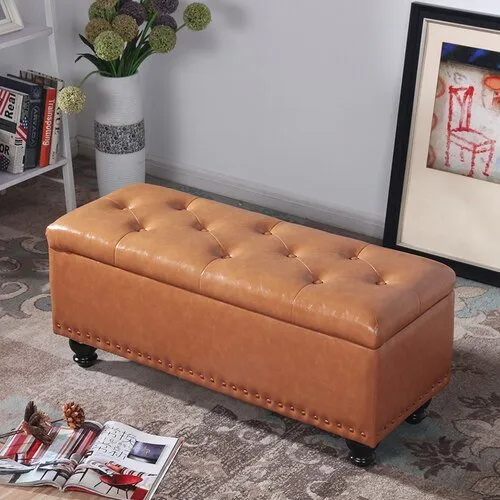 Long Storage Shoe Bench with Changing Stool and Rectangular Ottoman