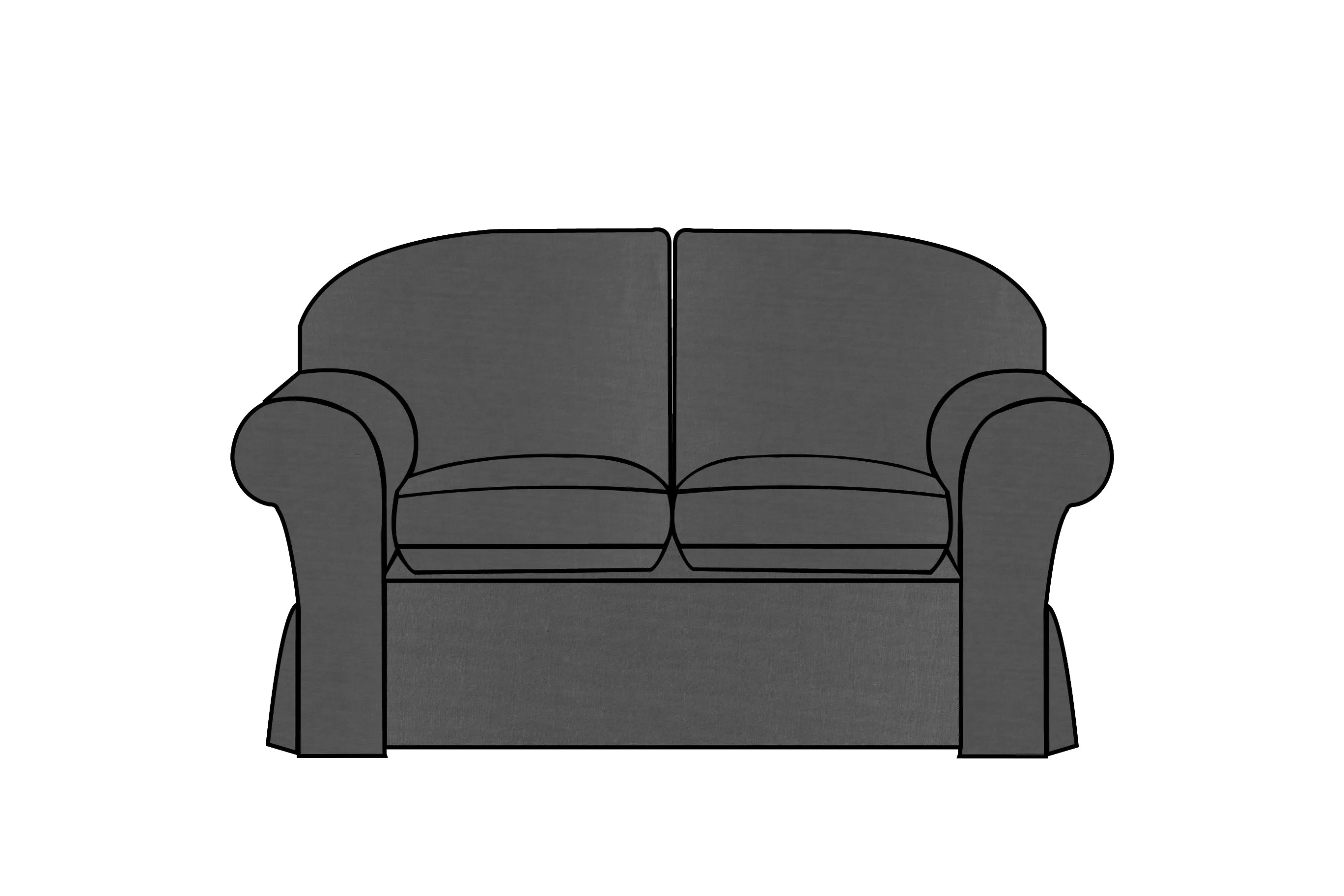 Madrid | 2 Seater Extra Loose Cover | Capri Dark Grey