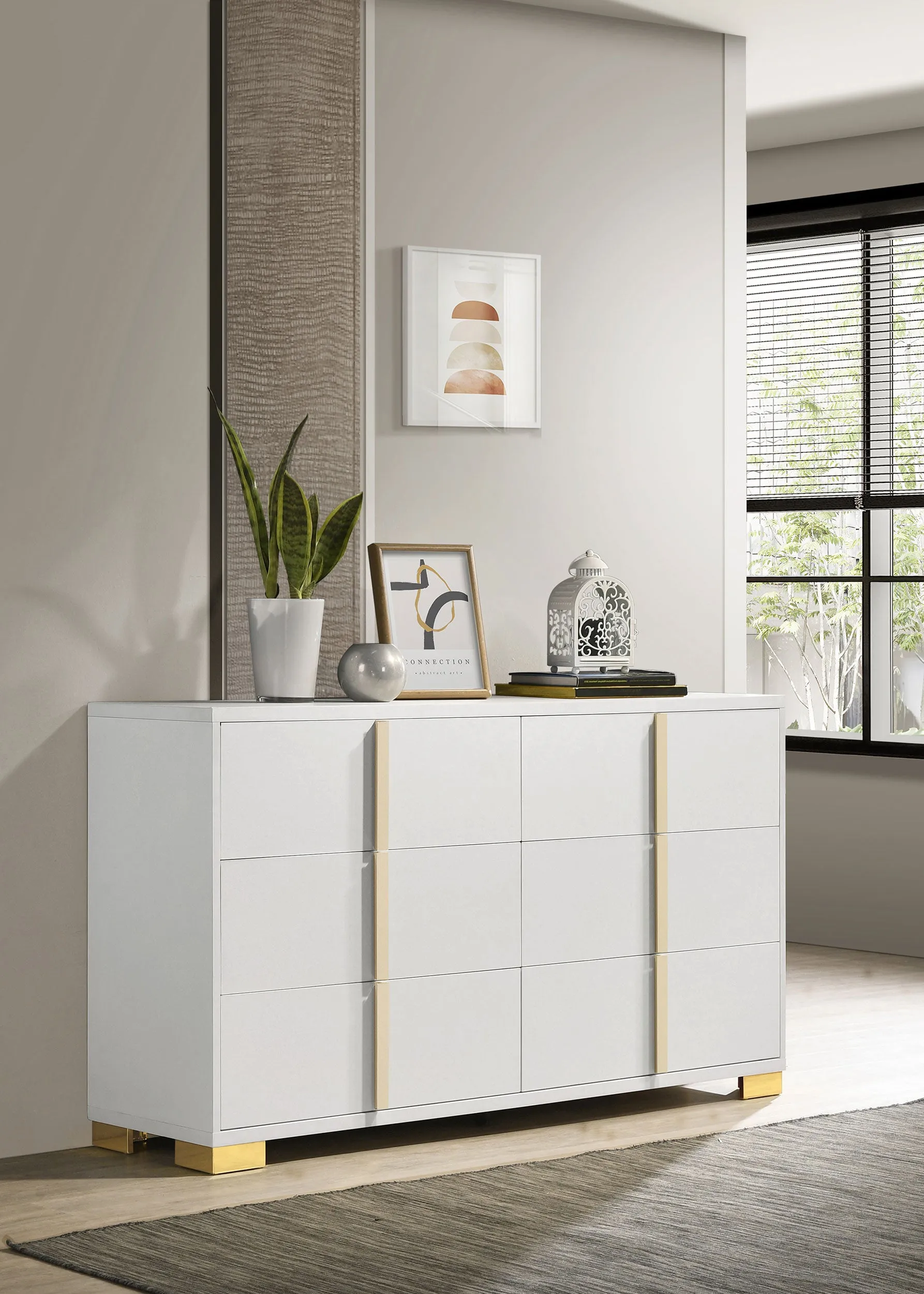 Marceline 6-drawer Dresser White