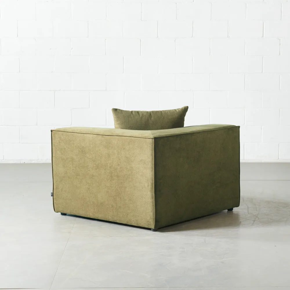 MASON - Green Fabric Corner Chair Module